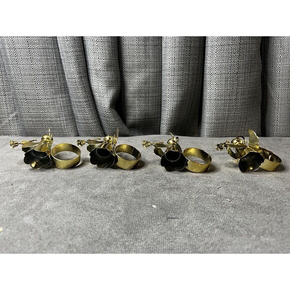 Brass Angel Napkin Ring Holders Christmas Decorations Mervyns Lot of 4 - Picture 7 of 8